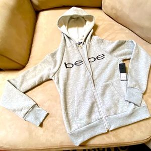 New bebe Sport Full Zip Logo Hoodie With Pockets